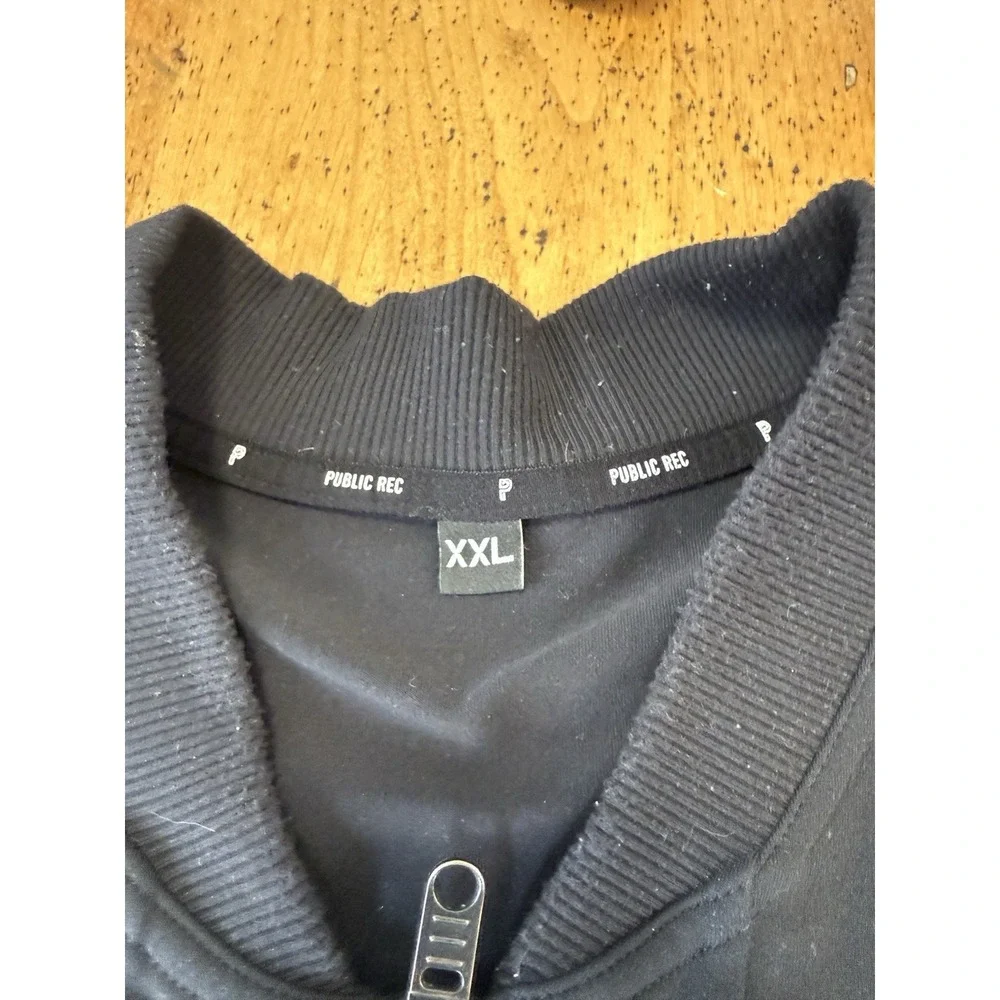 Public Rec Crosstown Bomber Jacket Mens XXL Black Full Zip Pockets Stretch